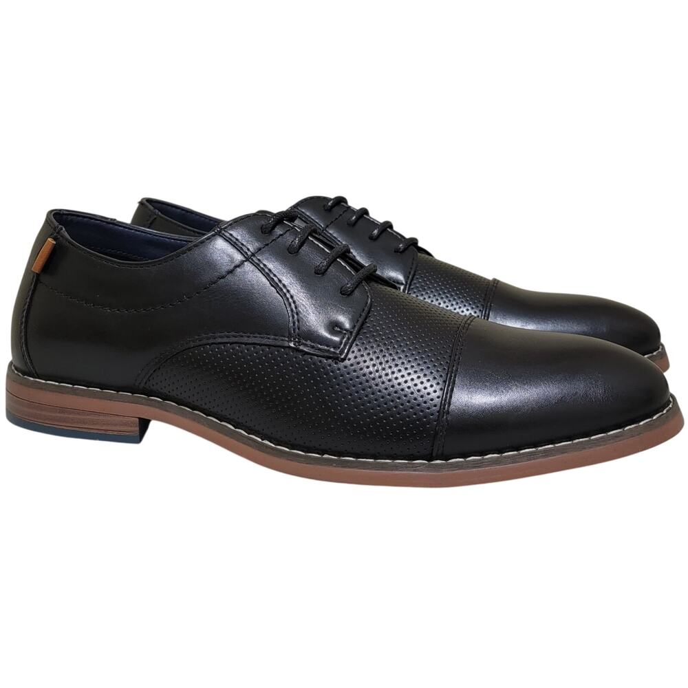 Reserved Footwear Men Brennan Cap Toe Derby Oxfords Size US 9.5 Black